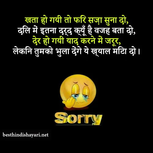 Sorry Shayari for Gf